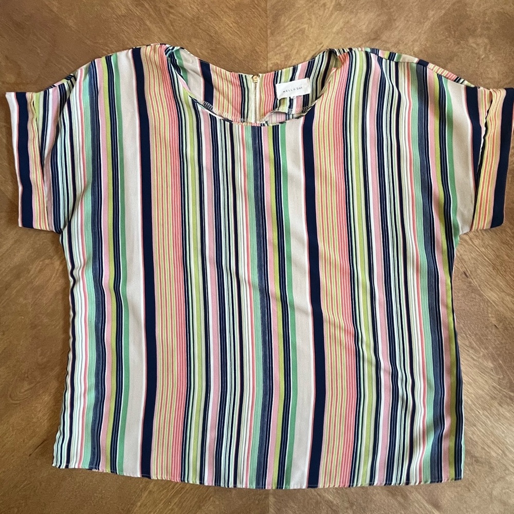 Mello Day Striped Boxy Blouse               | Medium